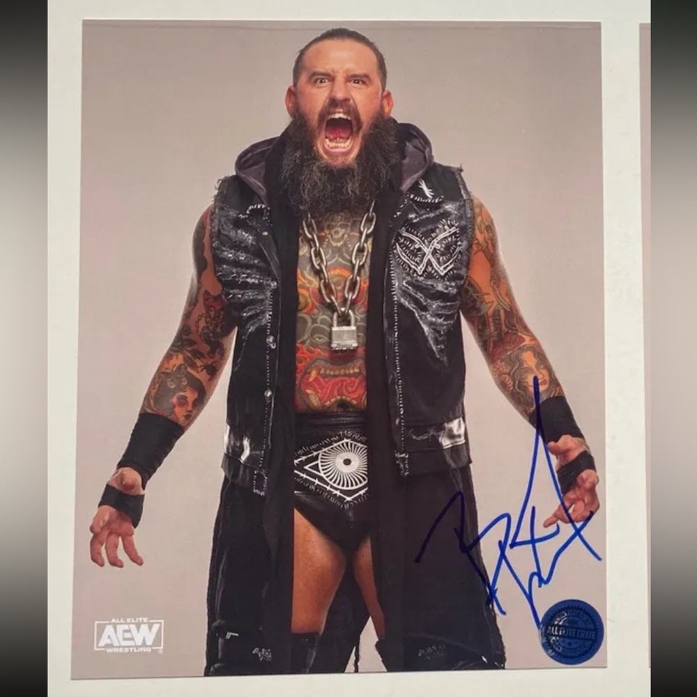 Brody King signed picture AEW ROH HOUSE OF BLACK Malakai Black Buddy Matthews